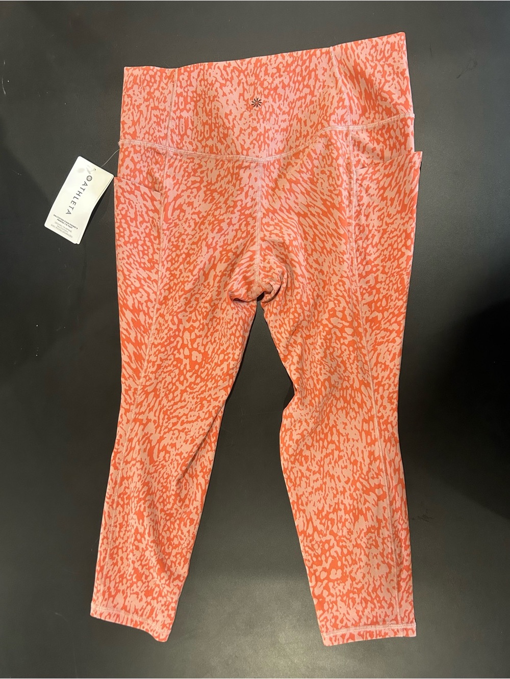 NWT Athleta Orange-Print High-Rise Athletic Leggings - Picture 3 of 3